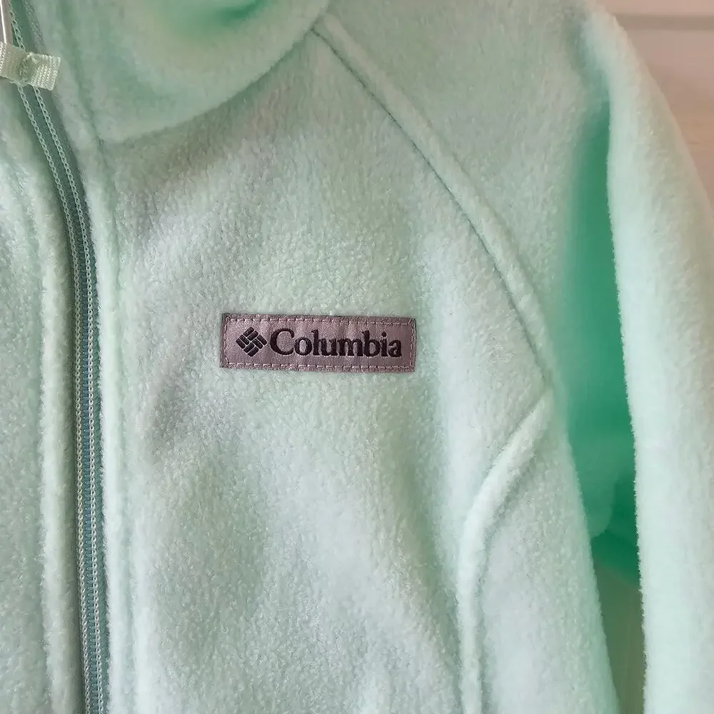 Columbia Youth XXS Mint Green Fleece Zip Jacket NWT Outdoor Hiking Winter Warm